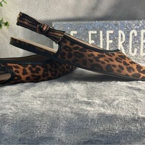 a new day Brown Leopard Slingback Flats